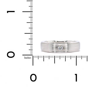 18K White Gold Single Diamond Band, 18k white gold, Long's Jewelers