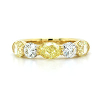 18K Yellow Gold 5 Stone Fancy Yellow Diamond Band