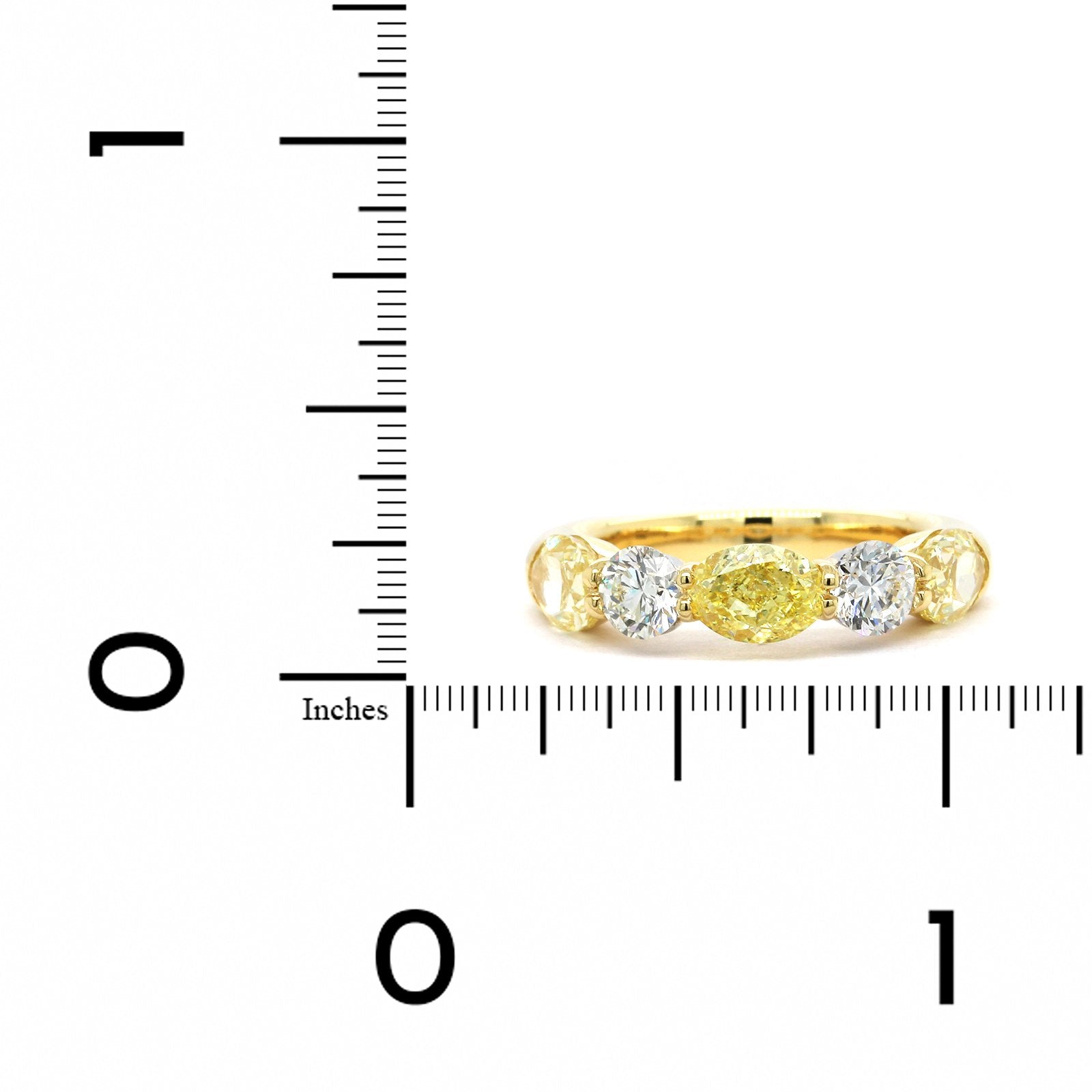 18K Yellow Gold 5 Stone Fancy Yellow Diamond Band