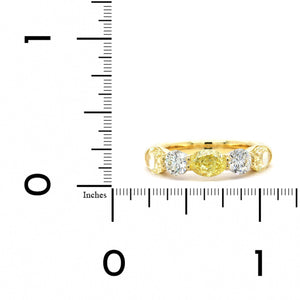 18K Yellow Gold 5 Stone Fancy Yellow Diamond Band