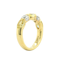 18K Yellow Gold 5 Stone Fancy Yellow Diamond Band