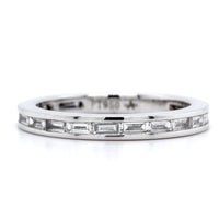 Platinum Channel Set Baguette Diamond Eternity Band