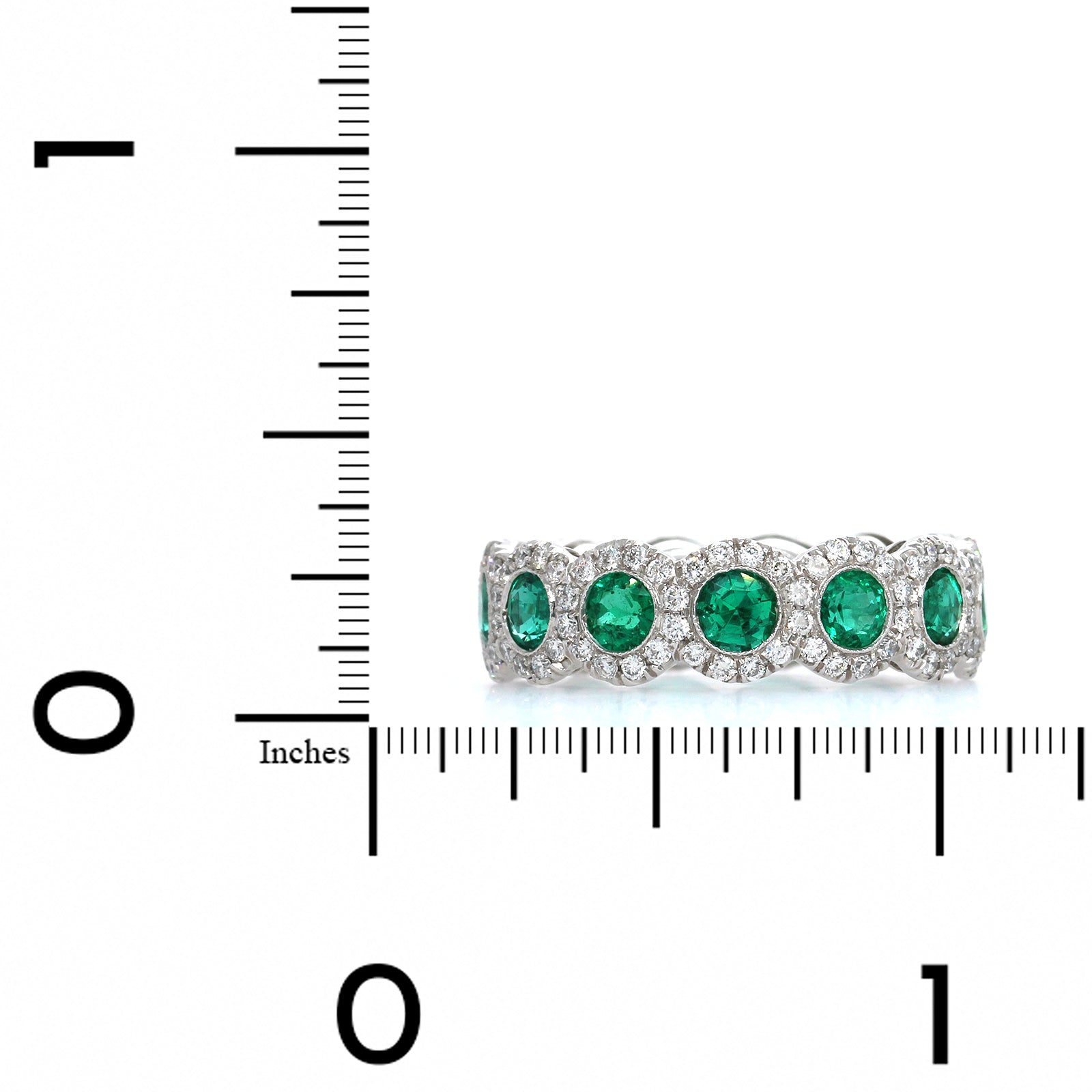 Platinum Emerald Diamond Halo Band