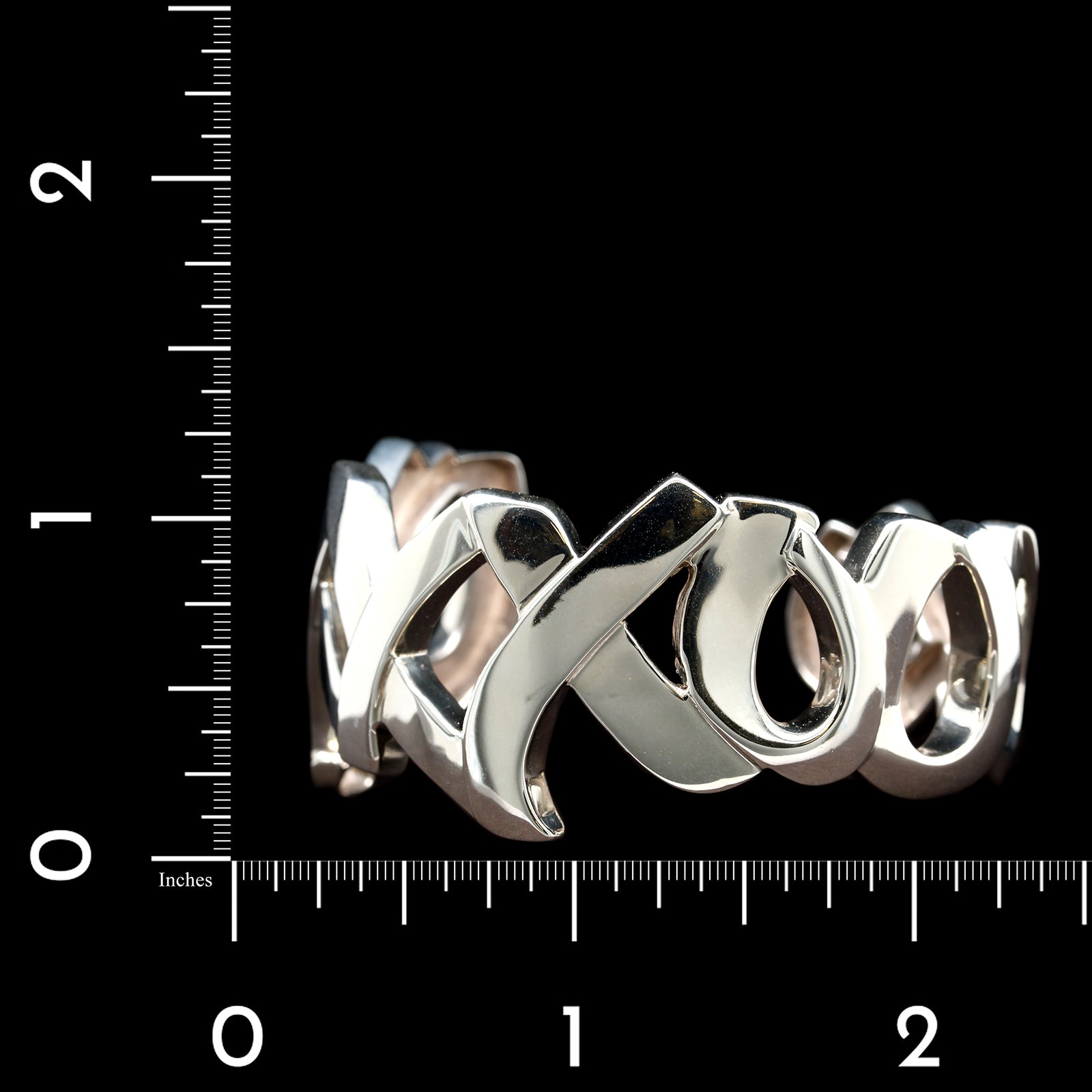 Tiffany Paloma Picasso Sterling Silver Estate Love and Kisses Graffiti Cuff Bracelet