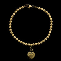 Tiffany & Co. 18K Yellow Gold Estate Heart Tag Return to Tiffany Bead Bracelet