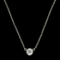 Tiffany & Co. Elsa Peretti Platinum Estate Diamond by the Yard Single Diamond Pendant Neckalce