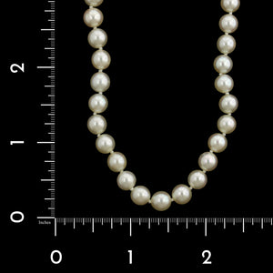 18K White Gold Estate Cultured Pearl Necklace