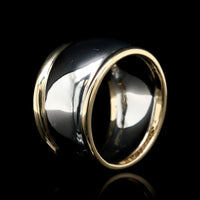 Platinum and 18K Yellow Gold Estate Tapered Band