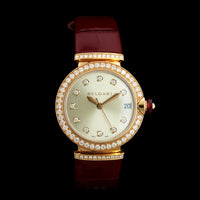 Bulgari 18K Rose Gold Estate Diamond 'Lucea' Wristwatch