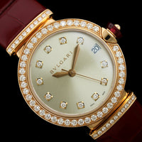 Bulgari 18K Rose Gold Estate Diamond 'Lucea' Wristwatch