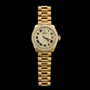 Ladies Rolex Yellow Gold Estate Datejust Wristwatch