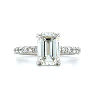 Platinum Emerald Cut Diamond Engagement Ring