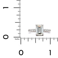 Platinum Emerald Cut Diamond Engagement Ring