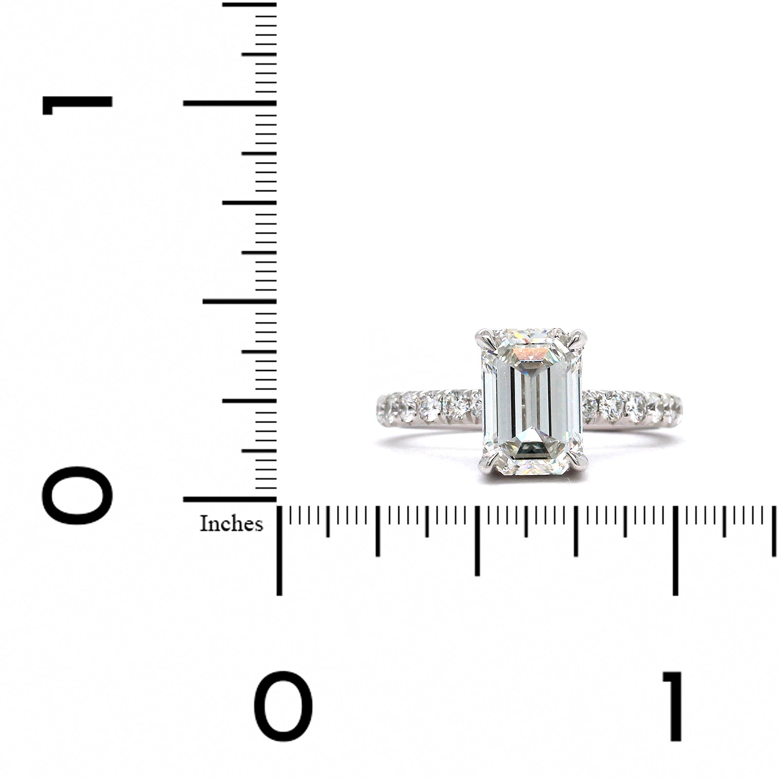 Platinum Emerald Cut Diamond Engagement Ring