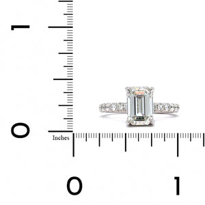 Platinum Emerald Cut Diamond Engagement Ring