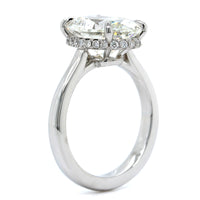 Platinum Oval Diamond Hidden Halo Engagement Ring