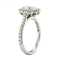 18K White Gold Oval Diamond Halo Engagement Ring, 18k white gold, Long's Jewelers