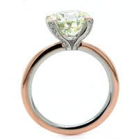 18K Rose Gold and Platinum Round Diamond Solitaire Engagement Ring, 18k rose gold and platinum, Long's Jewelers