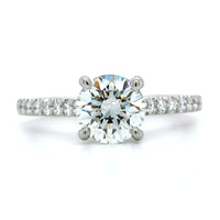 Platinum Round Diamond Side Stones Engagement Ring, Platinum, Long's Jewelers