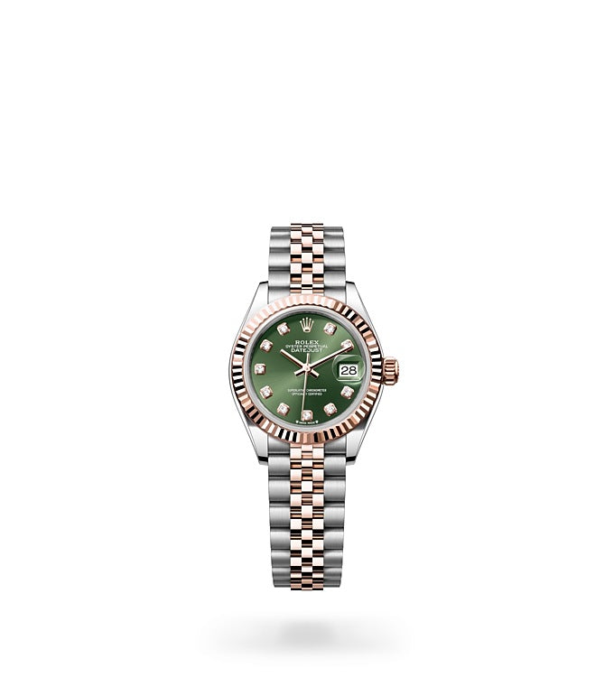 Lady-Datejust, Oyster, 28 mm, Oystersteel and Everose gold Front Facing