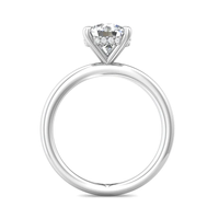 Platinum Round Diamond with Diamond Hidden Halo Engagement Ring