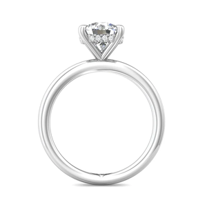 Platinum Round Diamond with Diamond Hidden Halo Engagement Ring