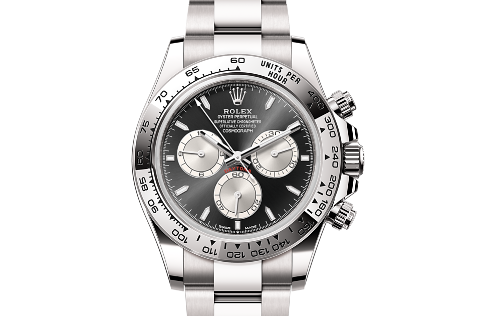 Cosmograph Daytona, Oyster, 40 mm, white gold Front Facing